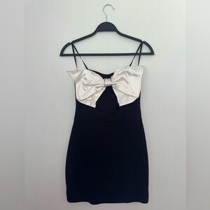 B Darlin Black Dress with White Bow Accent
